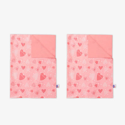 SuperBottoms Travel Diaper Changing Mats-Lightweight & Anti-Heat-Cotton Fleece-Peppy Pink-Pack of 2