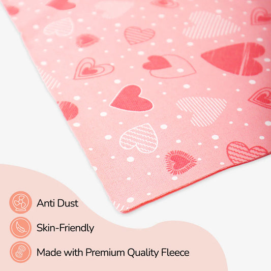 SuperBottoms Travel Diaper Changing Mats-Lightweight & Anti-Heat-Cotton Fleece-Peppy Pink-Pack of 2