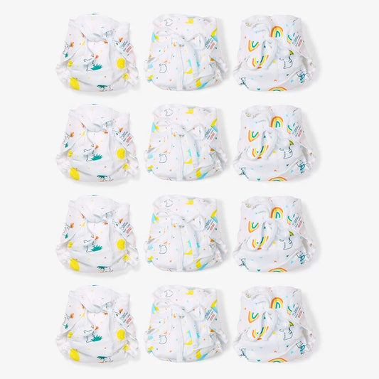 SuperBottoms Premium Muslin Dry Feel Nappy-Muslin-Washable & Reusable-Pack of 12