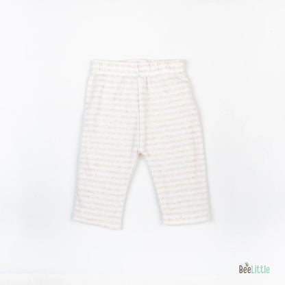 BeeLittle Off White Leggings-Stripes-Cotton-For Infants