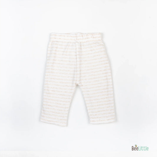 BeeLittle Off White Leggings-Stripes-Cotton-For Infants