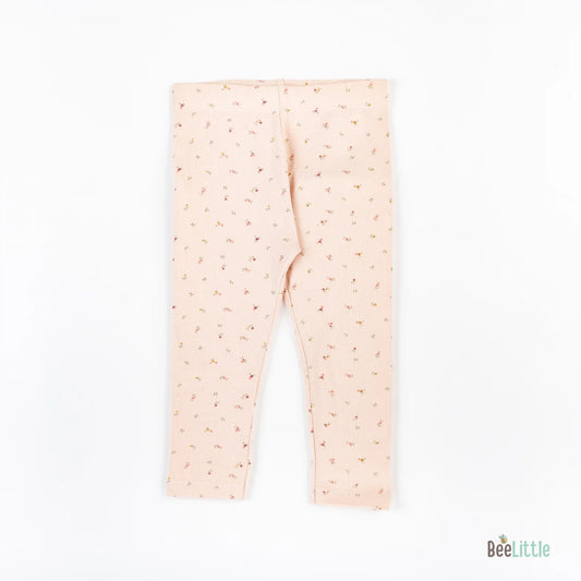 BeeLittle Peach Leggings-Peach Flowers-Cotton-For Infants