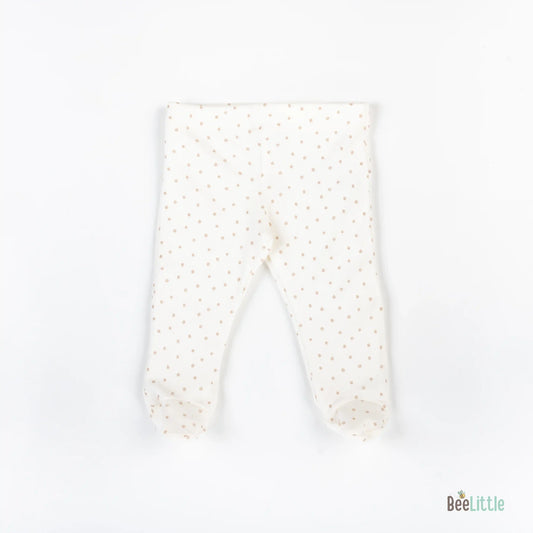 BeeLittle Off White Leggings-Off White Dots-Cotton-For Infants