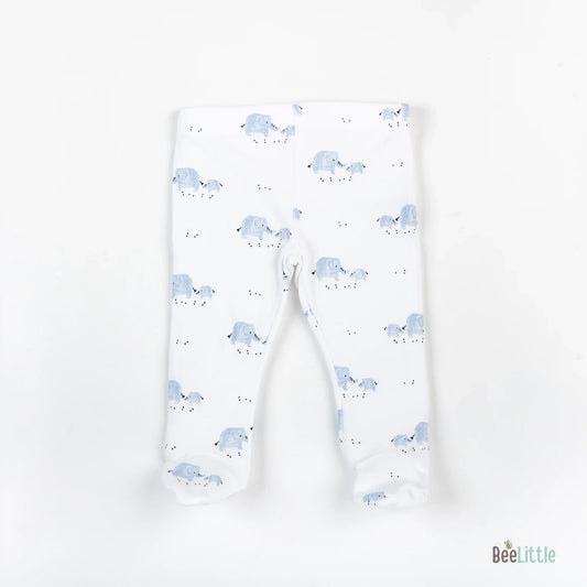 BeeLittle White, Blue & Beige Leggings-Printed-Cotton-Pack of 4-For Infants