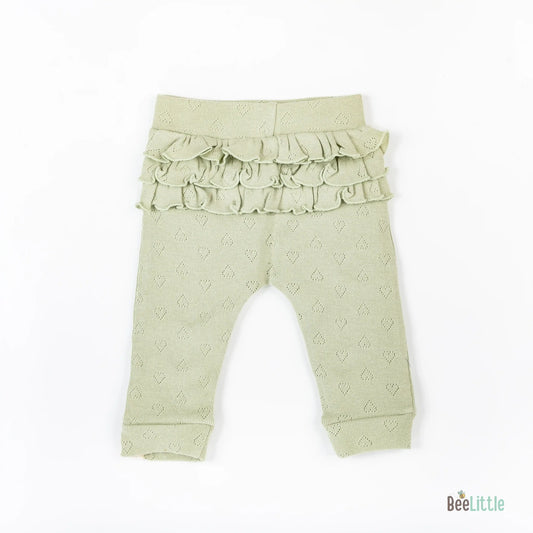 BeeLittle Pastel Green Leggings-Olive Love-Cotton-For Infants