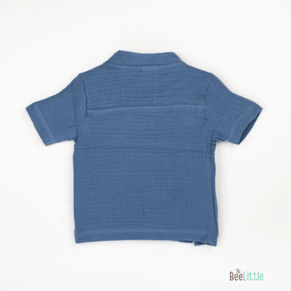 BeeLittle Blue & Yellow Jhabla Set-Navy-Cotton-For Infants