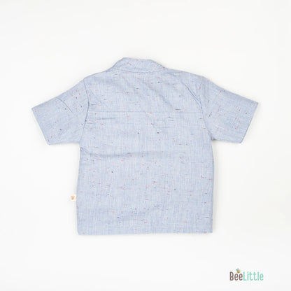 BeeLittle Light Blue Jhabla Set-Cotton-For Infants