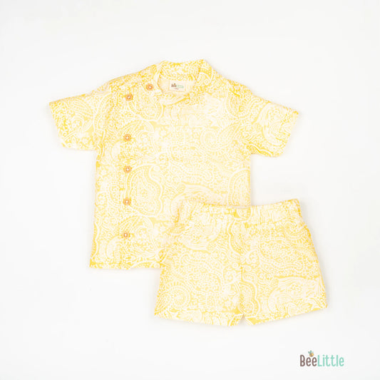 BeeLittle Yellow Jhabla Set-Delight-Cotton-For Infants