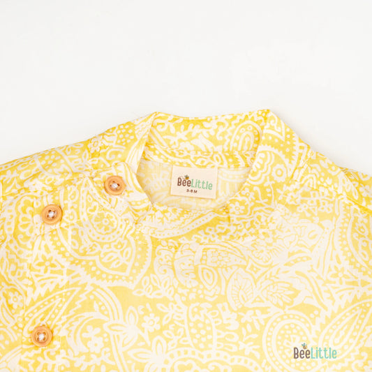 BeeLittle Yellow Jhabla Set-Delight-Cotton-For Infants