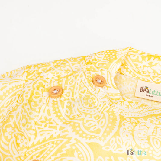 BeeLittle Yellow Jhabla Set-Delight-Cotton-For Infants