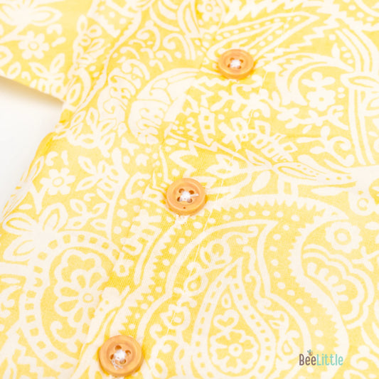 BeeLittle Yellow Jhabla Set-Delight-Cotton-For Infants