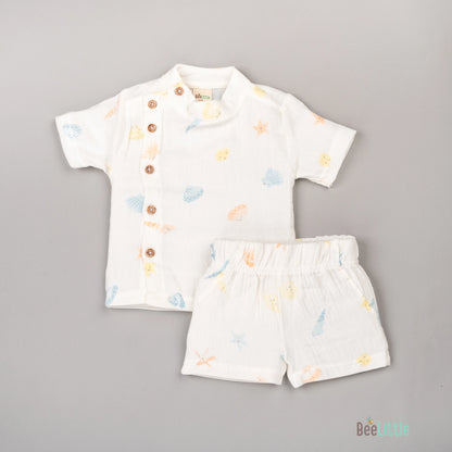 BeeLittle White Jhabla Set-Milky White-Cotton-For Infants