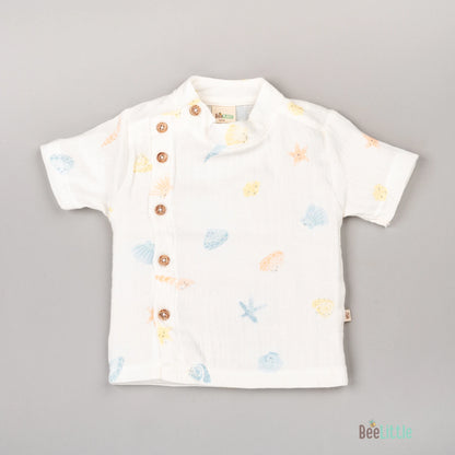 BeeLittle White Jhabla Set-Milky White-Cotton-For Infants