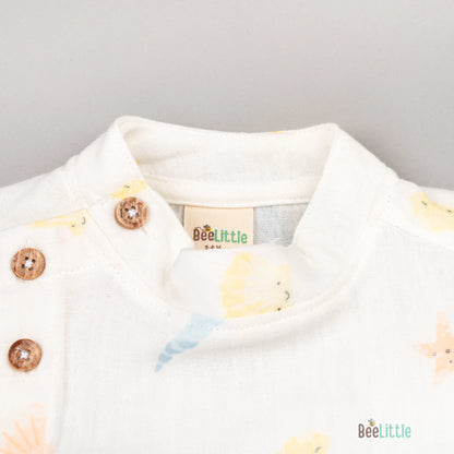 BeeLittle White Jhabla Set-Milky White-Cotton-For Infants