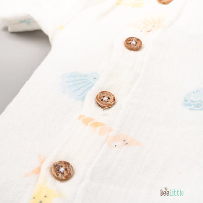 BeeLittle White Jhabla Set-Milky White-Cotton-For Infants