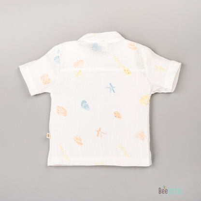 BeeLittle White Jhabla Set-Milky White-Cotton-For Infants