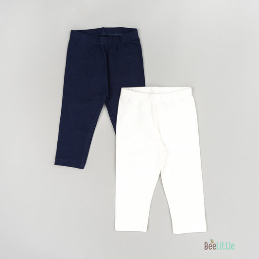 BeeLittle White & Blue Trousers-Blues-Cotton-For Infants