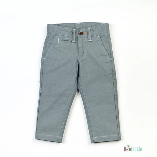 BeeLittle Grey Trousers-Slate-Cotton-For Infants