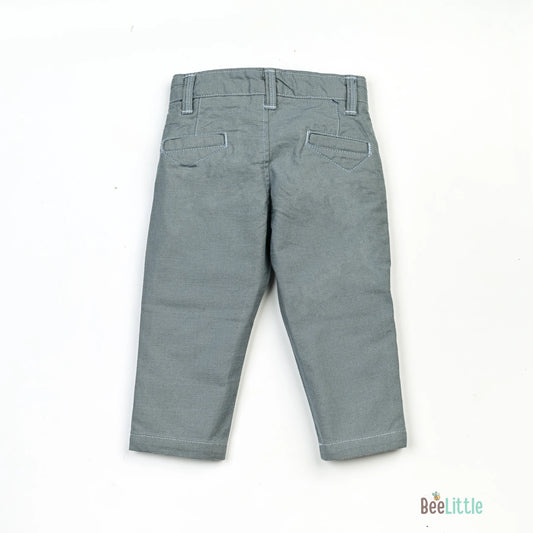 BeeLittle Grey Trousers-Slate-Cotton-For Infants