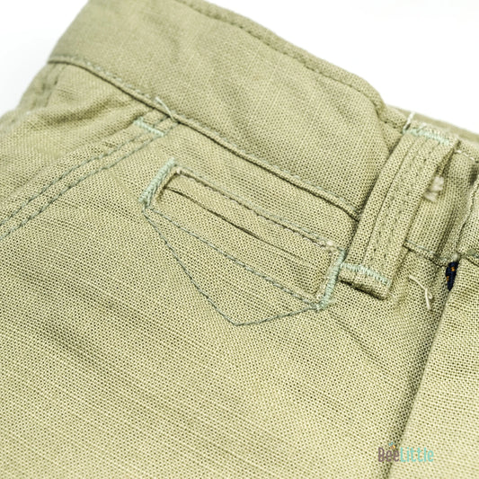 BeeLittle Sage Green Trousers-Olive-Cotton-For Infants