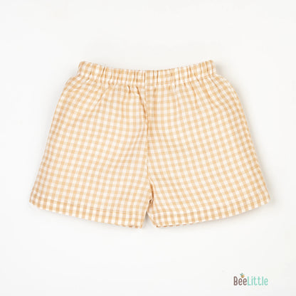 BeeLittle Peach Jhabla Set-Tiny Checks-Cotton-For Infants