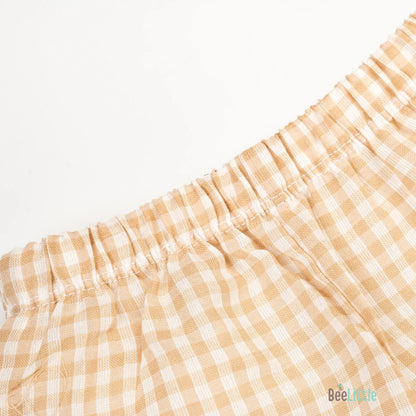 BeeLittle Peach Jhabla Set-Tiny Checks-Cotton-For Infants