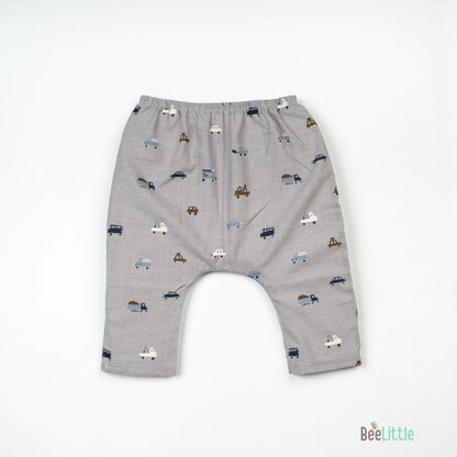 BeeLittle Lilac Jhabla Set-Cars-Organic Cotton-For Infants