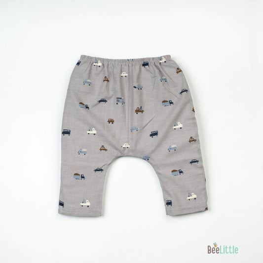 BeeLittle Lilac Jhabla Set-Cars-Organic Cotton-For Infants