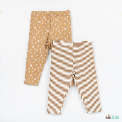 BeeLittle Tan Leggings-Autumn-Cotton-Pack of 2-For Infants