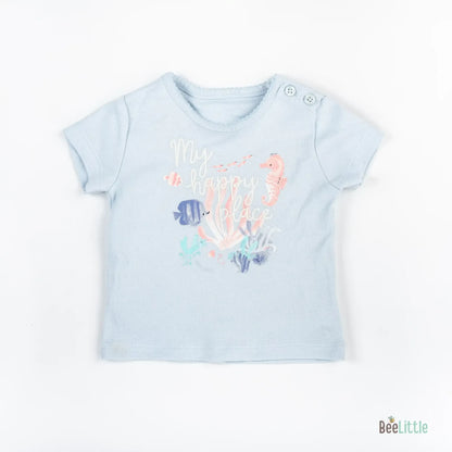 BeeLittle Blue & White Smart Casuals-My Happy Place-Cotton-For Infants