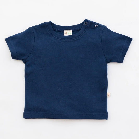 BeeLittle Blue & White T-shirt-Dino in Car-Organic Cotton-Pack of 2-For Infants