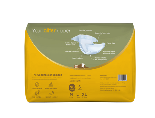 Allter Baby Explorer Taped Diapers-Newborn (Upto 4Kg)-With Wetness Indicator