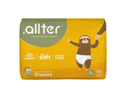 Allter Baby Feet Taped Diapers-Extra Large (13-18Kg)-With Wetness Indicator