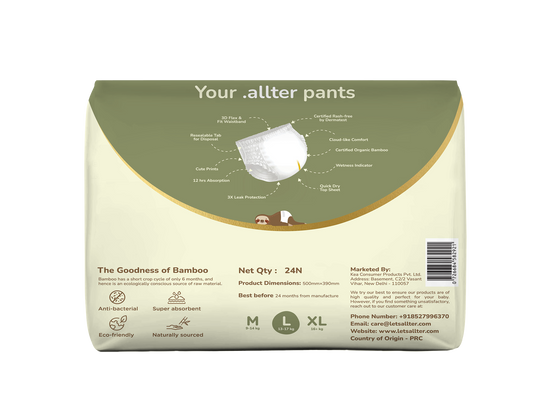 Allter Baby Explorer Diaper Pants-Large (13-17Kg)-With Wetness Indicator