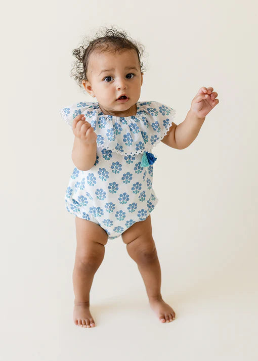 The Almirah Blue & Peach Onesie-Printed-Cotton-Pack Of 2-For Infants