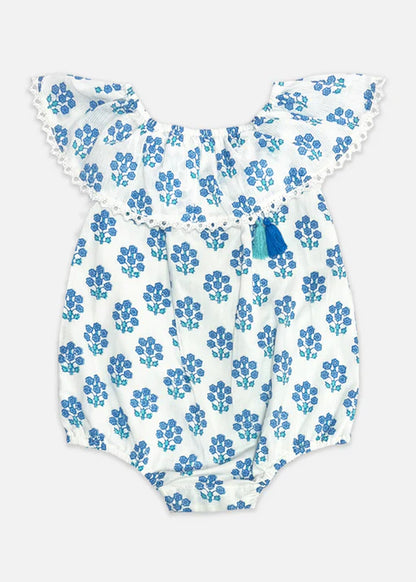 The Almirah Blue Onesie-Blueberry-Cotton-For Infants