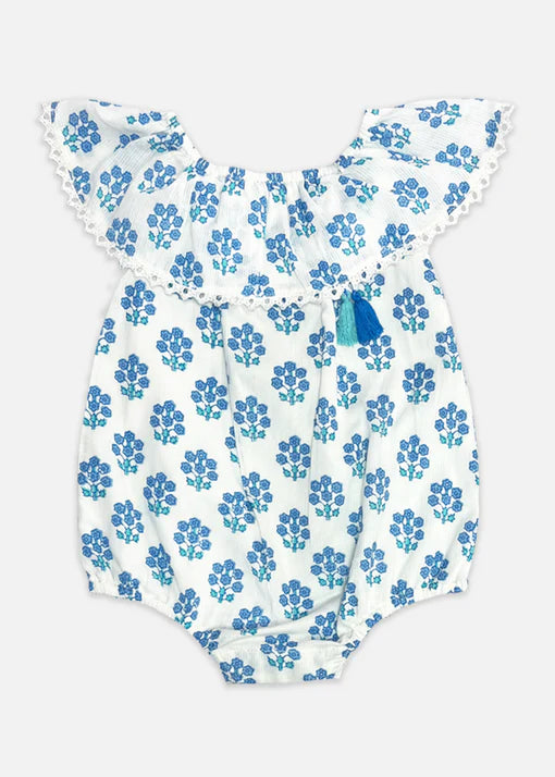 The Almirah Blue & Peach Onesie-Printed-Cotton-Pack Of 2-For Infants