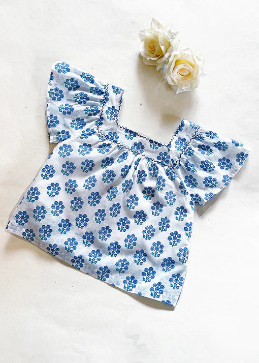 The Almirah Blue Frock Dress-Blueberry-Cotton-For Infants
