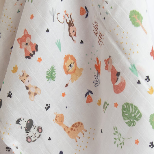 Yellow Doodle Baby Animal Swaddle-100% Organic Muslin Cotton-Infant Wraps