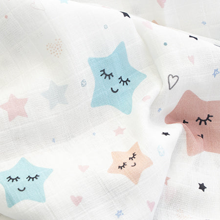 Yellow Doodle Twinkle Stars Swaddle-100% Organic Muslin Cotton-Infant Wraps