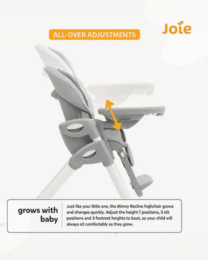 Joie Mimzy Recline High Chair-5 Position Recline-7 Height Positions-Upto 15 Kg-Logan