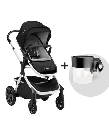 Nuna Demi Grow Baby Stroller-With Cup Holder-Converts to Double or Twin Stroller-Custom Dual Suspension-Pram for 0M+ (Upto 22 Kg)-Cyber