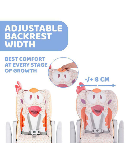 Chicco Polly 2 Start Baby High Chair-4 Recline Positions-8 Height Adjustments-0M+ (Upto 15 Kg)-Fancy Chicken