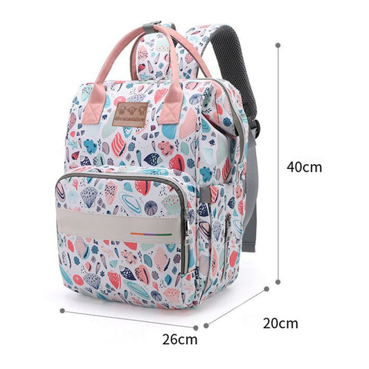 Abracadabra Multi-functional Diaper Bag-Backpack-With Stroller Hooks-Seashells