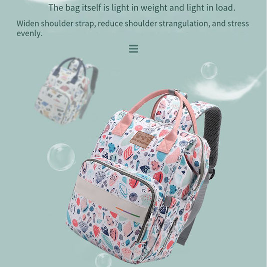 Abracadabra Multi-functional Diaper Bag-Backpack-With Stroller Hooks-Seashells