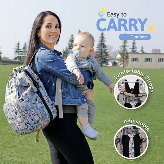 Abracadabra Multi-functional Diaper Bag-Backpack-With Stroller Hooks-Llama