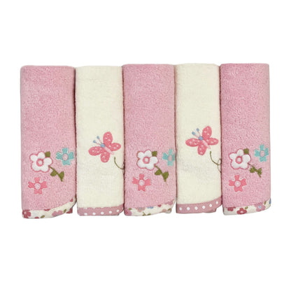 Abracadabra Baby Face Towel-100% Terry Cotton-Vintage Floral-Pack of 5