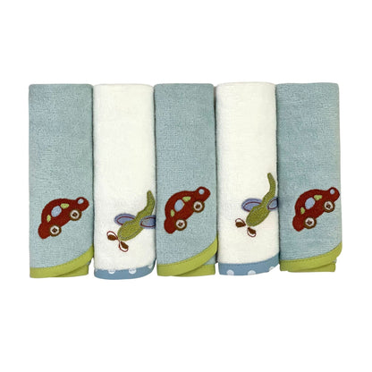 Abracadabra Baby Face Towel-100% Terry Cotton-Transport-Pack of 5