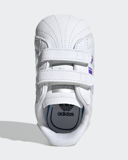 Adidas White Superstar Crib Velcro Shoes For Infants