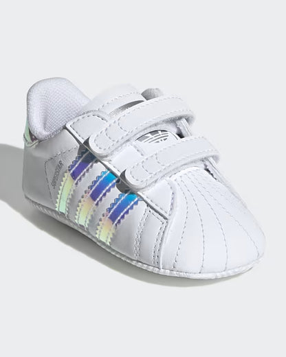 Adidas White Superstar Crib Velcro Shoes For Infants